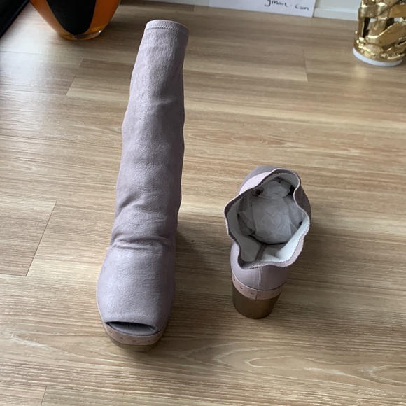 Rick Owens elasticized leather sock open toe platform bootie - Picture 12 of 17